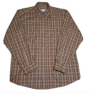 Wrangler Rugged Wear Wrinkle Resist Long Sleeve Button Down Plaid Shirt